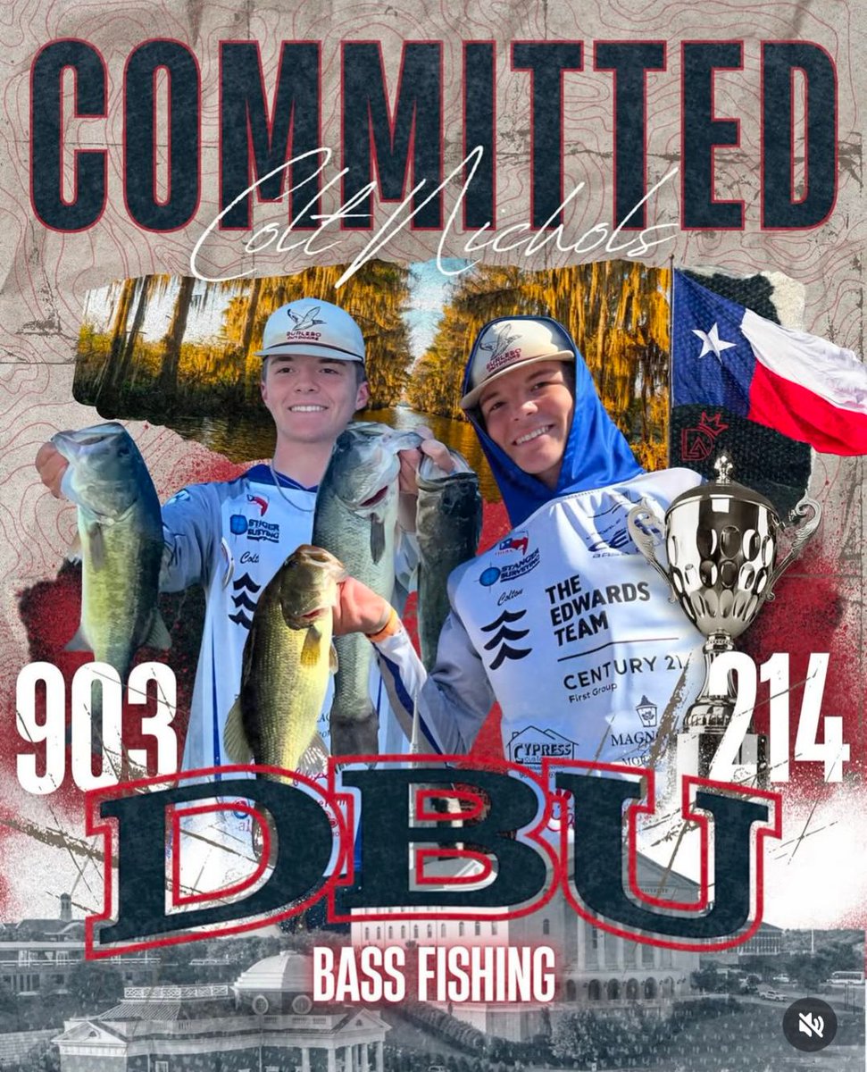 Congratulations to Colton Nichols for signing his commitment letter to the Dallas Baptist University Bass Fishing Team!