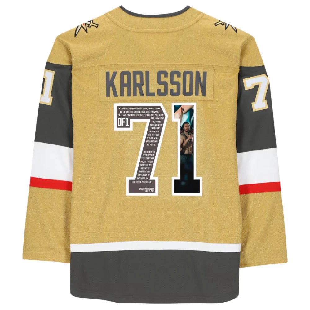 🔥🔥🔥ANNOUNCEMENT… THIS IS LEGENDARY
Only 7️⃣1️⃣ Made. Ever. The first type of jersey ever made like this for Vegas fans!! 

Introducing the William Karlsson “Parade Speech” Edition Jersey — the ULTIMATE collector’s piece for every #VGK diehard!

What makes it special?
⚔️ Signed