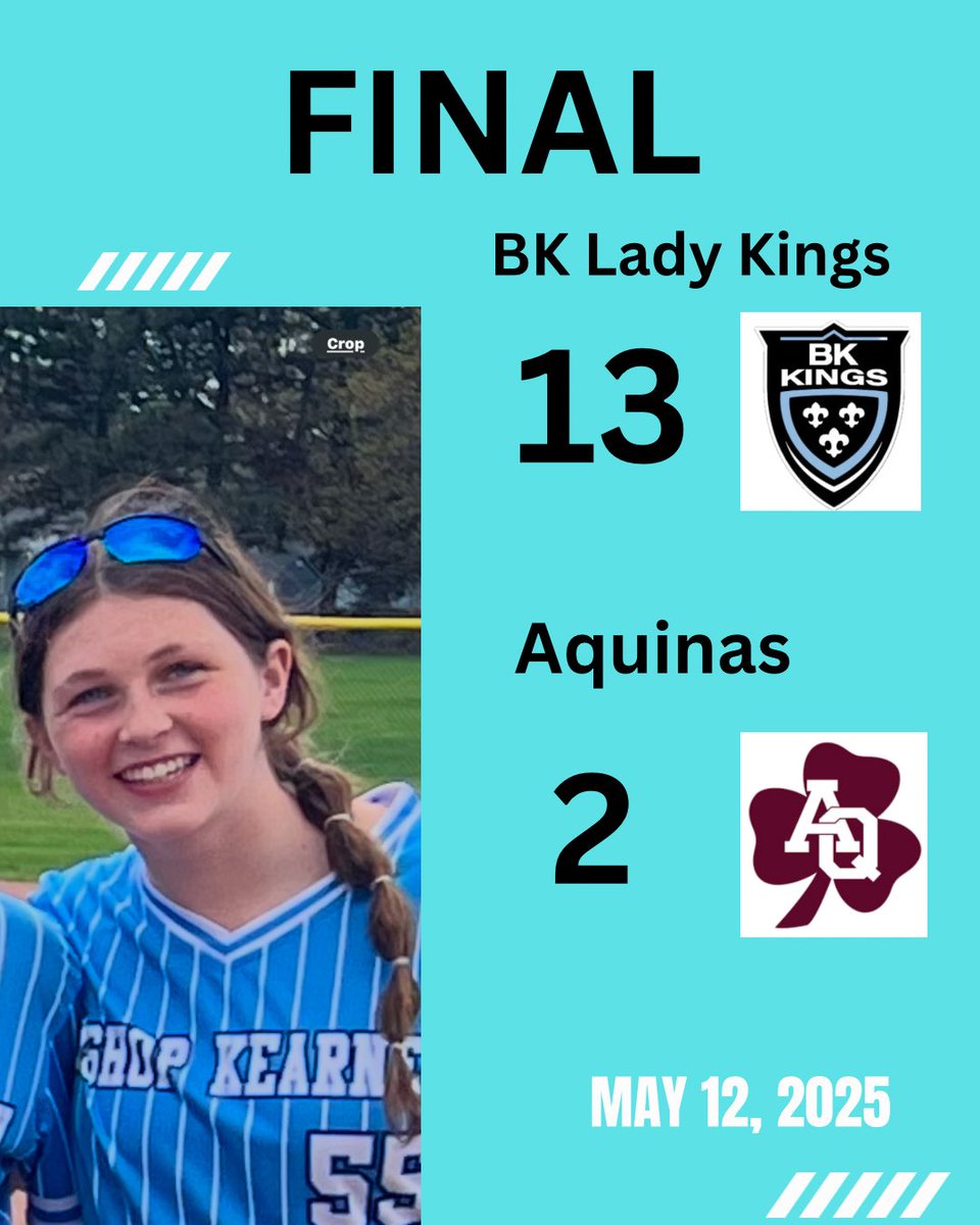 BK Lady Kings got the win against Aquinas. Carmella Phelan 2-3 2RBI 2 Runs. Sara Skripnik 2-4 3RBI. Claire Spears, Morgan Walton Coral Enscoe, Lia Nevo, Alaina Ruffino and Miami Jones all had a RBI. Carmella Phelan picks up her 6th Win, 5.1 IP 2 Hits 2 Runs 1ER 3BB 10 Ks.