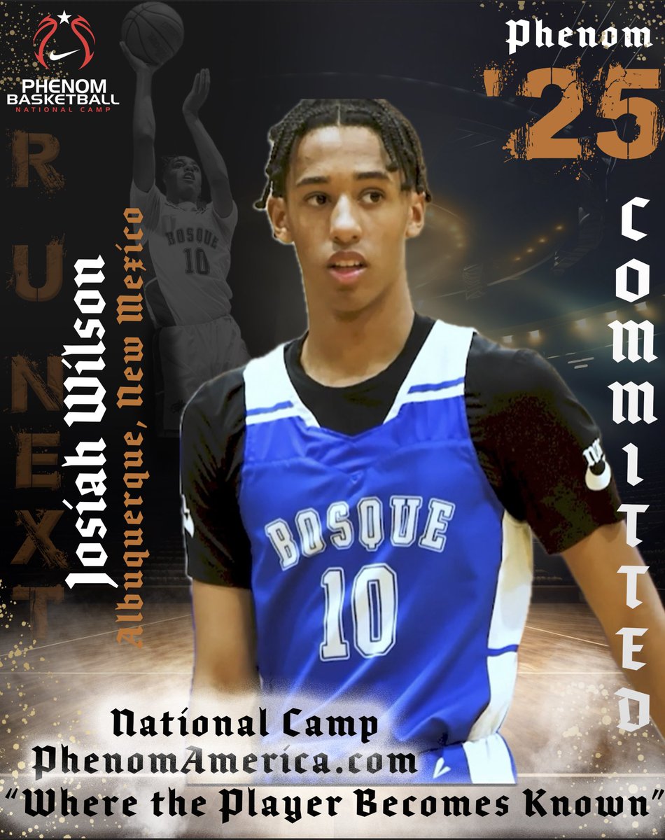 Phenom Basketball is excited to announce that Josiah Wilson from Albuquerque, New Mexico will be attending the 2025 Phenom National Camp in Orange County, California
.
.
#wheretheplayerbecomesknown
#PhenomAmerica #PhenomNationalCamp #Phenom150 #jrphenomcamp #GatoradePartner