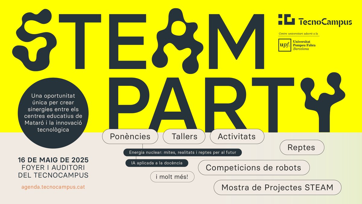 Toni del Rio (@public_toni) on Twitter photo Contents de poder posar el nostre granet de sorra en esdeveniments tan importants per a la ciutat de #Mataró!
<a href="/TecnoCampus/">TecnoCampus</a> <a href="/escolagem/">Escola Gem</a> <a href="/EscolaRocafonda/">Escola Rocafonda</a> <a href="/InsDamiaCampeny/">Ins Damià Campeny</a> <a href="/insbiada/">Ins Miquel Biada</a> <a href="/AngelaBransuela/">Angela Bransuela</a> <a href="/InsThos/">INS Thos i Codina</a> Contents de poder posar el nostre granet de sorra en esdeveniments tan importants per a la ciutat de #Mataró!
<a href="/TecnoCampus/">TecnoCampus</a> <a href="/escolagem/">Escola Gem</a> <a href="/EscolaRocafonda/">Escola Rocafonda</a> <a href="/InsDamiaCampeny/">Ins Damià Campeny</a> <a href="/insbiada/">Ins Miquel Biada</a> <a href="/AngelaBransuela/">Angela Bransuela</a> <a href="/InsThos/">INS Thos i Codina</a>
