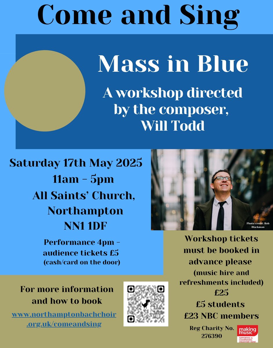 Northampton Bach Choir (@ntonbach) on Twitter photo Book now (just 10 tickets left) trybooking.com/uk/events/land… #massinblue with <a href="/willtoddmusic/">WILL TODD</a> featuring soprano <a href="/sophie_denton/">Sophie Taylor-Denton</a> accompanied by Jem Lowther <a href="/MusicAllSaints/">Music at All Saints</a> Arrive for 10.30, away 5pm - in time for <a href="/bbceurovision/">BBC Eurovision</a> 🎶 #singing #choir #wellbeing <a href="/BBCRadio3/">BBC Radio 3</a> <a href="/NtonBach/">Northampton Bach Choir</a> <a href="/sgtoyne/">Simon Toyne</a> Book now (just 10 tickets left) trybooking.com/uk/events/land… #massinblue with <a href="/willtoddmusic/">WILL TODD</a> featuring soprano <a href="/sophie_denton/">Sophie Taylor-Denton</a> accompanied by Jem Lowther <a href="/MusicAllSaints/">Music at All Saints</a> Arrive for 10.30, away 5pm - in time for <a href="/bbceurovision/">BBC Eurovision</a> 🎶 #singing #choir #wellbeing <a href="/BBCRadio3/">BBC Radio 3</a> <a href="/NtonBach/">Northampton Bach Choir</a> <a href="/sgtoyne/">Simon Toyne</a>