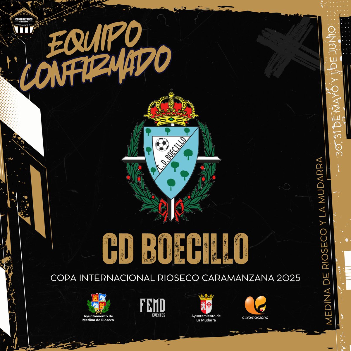 🏆⚽️ ¡El <a href="/CDBoecillo/">CD Boecillo</a> estará presente en la Copa Internacional Rioseco Caramanzana 2025!

Los vallisoletanos participarán en el torneo por primera vez y será un placer disfrutar de ellos en cada una de las categorías en las que se celebra el torneo.

¡Bienvenidos! 💚

#CopaRioseco