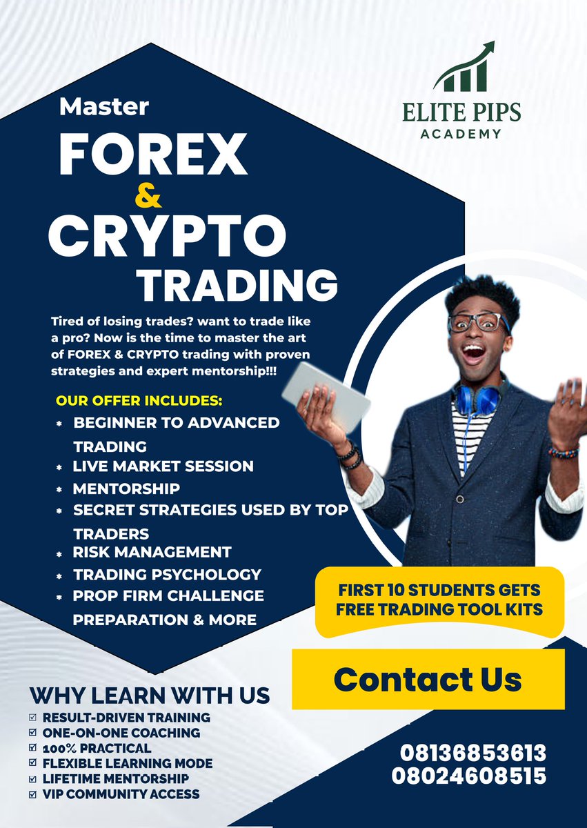 You want to escape Tinubu's Economy?

Why not join our online Forex Trading Academy where we teach you the secret strategies used by Pro traders to stay profitable??

Fornication Pastors pikin Okoye #InfinixNote50Pro #InfinixAndDavido
