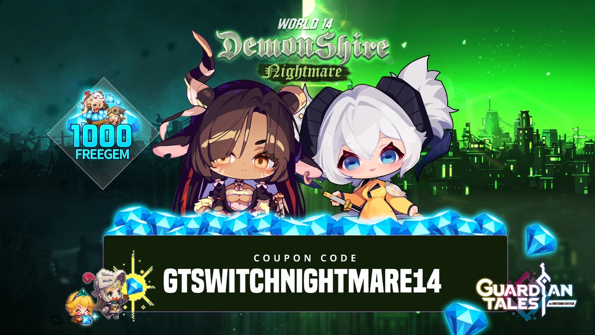 Nightmare World 14 has arrived! We have prepared a special gift for all Guardians. Tag your fellow Guardians and enjoy the rewards together! 💥🎁

Check the full details at:
gt-console.com/news/278?lang=…

#guardiantales #nintendoswitch #gt4switch
