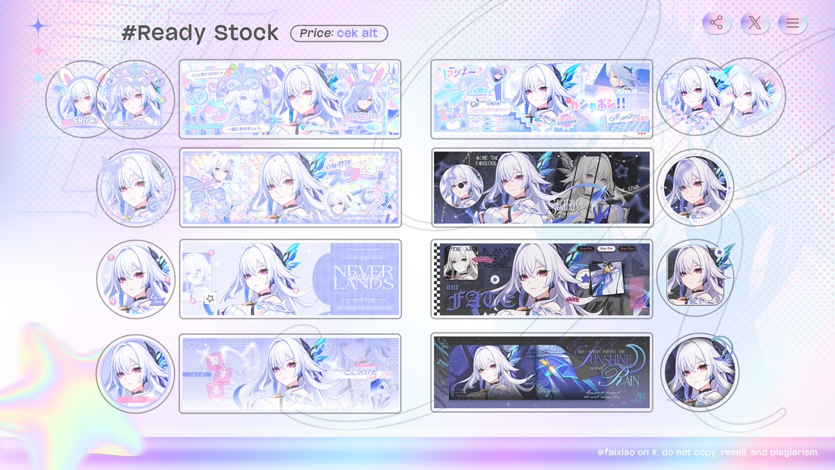 faixiao's tweet image. help rt? thank you! ✨️

haloo temen temen, aku bawa ready stock hyacine &amp;amp; skirk impact yang bisa ditake di jam 15.00 yaa! untuk harga dan kode layoutnya bisa cek di alt. marii jajaann~~ 😘💕

#zonaba #zonauang