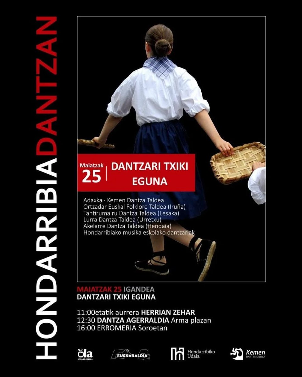 Hemen dugu Hondarribia Dantzan! Bihartik hasita maiatzaren 25a arte ekimenez beteriko egunak! Bertan ikusiko dugu elkar!
#hondarribia #hondarribiadantzan #euskaldantza #erakusketa #arropak #dokumentala #emanaldia #erromeria #kemendantzataldea