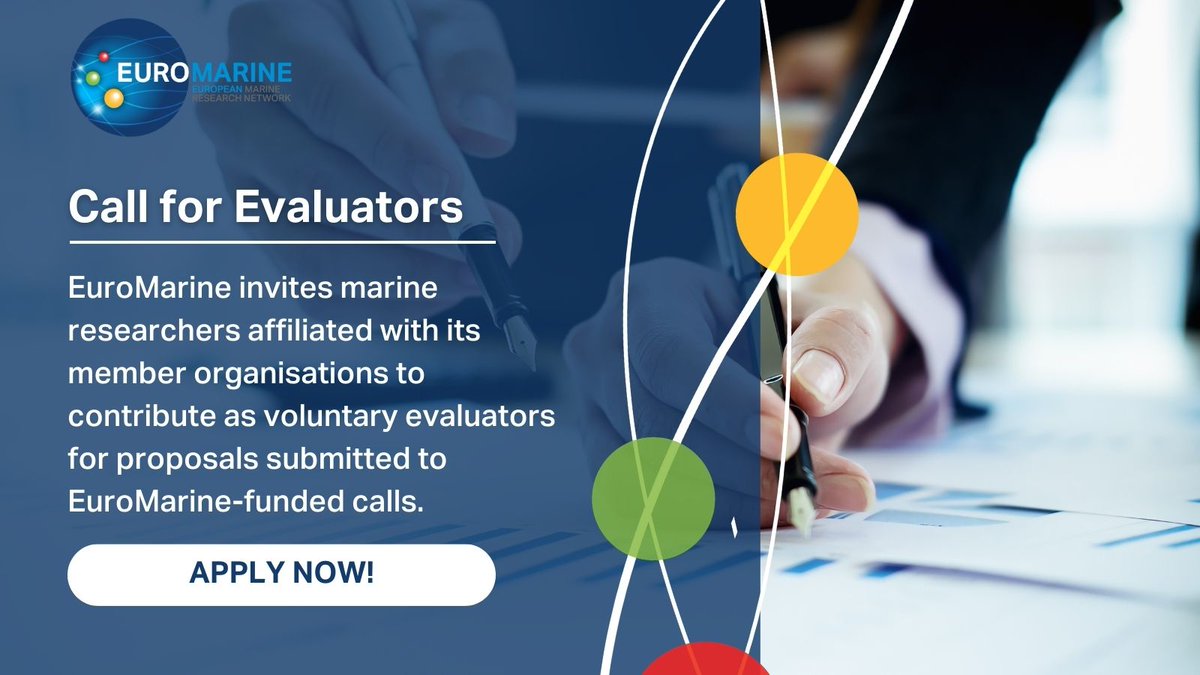 📝 Call for Evaluators – Join #EuroMarine’s 2025 Review Panel! 🌊

EuroMarine is currently looking for experienced marine scientists to join our pool of independent evaluators to help assess proposals submitted to our 2025 calls.

euromarinenetwork.eu/opportunities/…