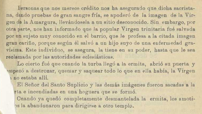 La información esos días era muy contradictoria, como se puede comprobar en la narración de Juan Escolar García, "Memorables sucesos desarrollados en Málaga
los días 11 y 12 de mayo de 1931. Un reportaje histórico"
#ZamarrillaTrinitaria
#CofradíasMLG
<a href="/Zamarrilla/">Hdad. de Zamarrilla</a>