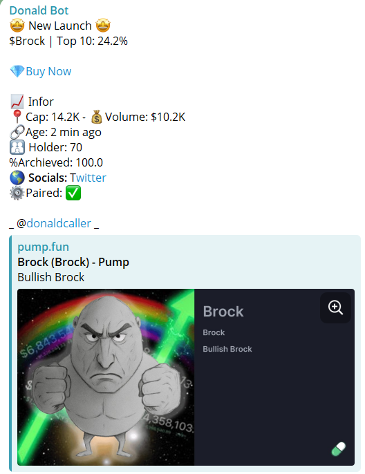 donaldcaller's tweet photo. 💥 $Brock did solid — X3.0 from the call!
📍 From $14.2K → $43.0K
No flash, just gains. Early entries ate. 🧱
9hChtJSQW2SNKXnXB5R3MQgSJxakZQS74iZUmvoapump
#Brock #SOL  #IKUN #DUPE #Cycle https://t.co/ospGUaUhkC