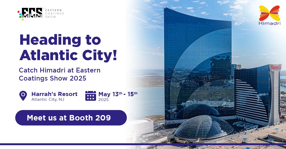 HimadriSpChem's tweet photo. Himadri is heading to #atlanticcity for the @ecs_show 2025, from May 13โ15 at Harrahโs Resort, Atlantic City, NJ. Weโll showcase our latest innovations in #specialitycarbonblacksโ#COLORX & #BARONX โ designed for high-performance applications in #inks, #coatings and #plastics https://t.co/bJS6uMucaY