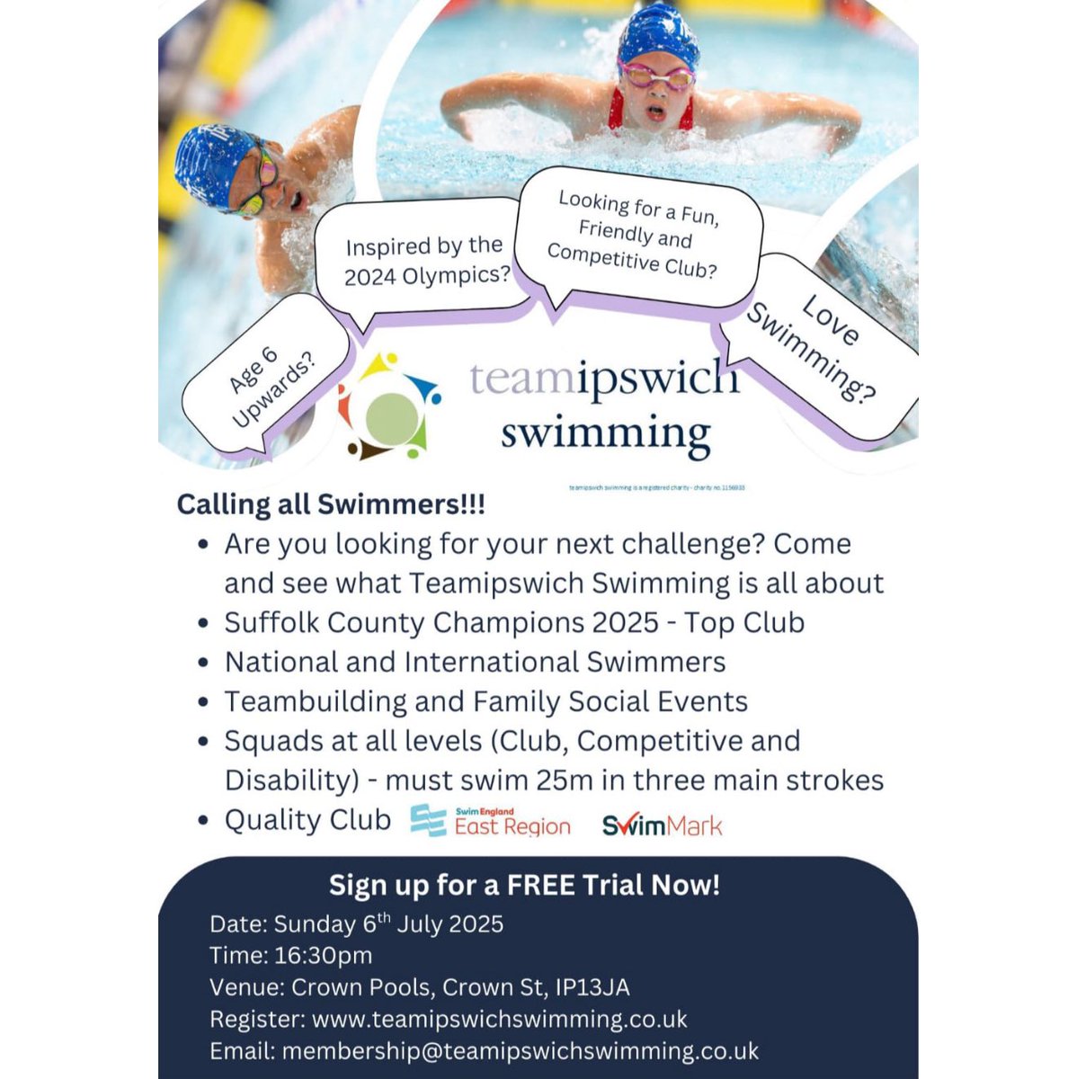Come and see what we can offer you when you join our swim family…🥳