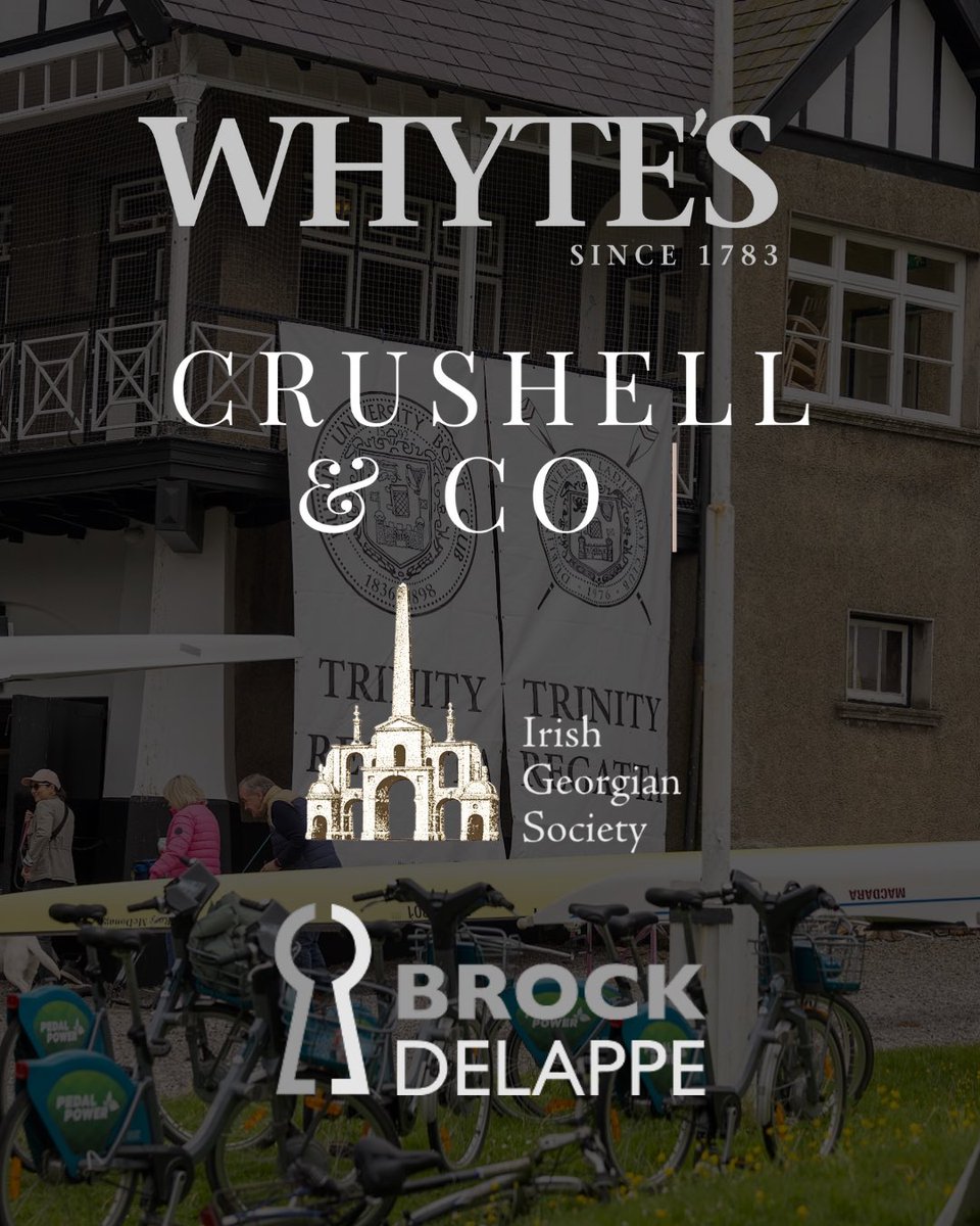 Trinity Regatta (@trinityregatta) on Twitter photo With just 4 days until Trinity Regatta we’d like to take a moment to thank our sponsors. The regatta would not be possible without their generous support.
<a href="/CrushellLaw/">Crushell & Co | Law at Work</a>
<a href="/WhytesDublin/">Whyte's Auctioneers</a>
<a href="/IrishGeorgian/">Irish Georgian Society</a>
<a href="/BrockDelappeEA/">Brock Delappe EA</a>
#trinityregatta #tcd #irishrowing With just 4 days until Trinity Regatta we’d like to take a moment to thank our sponsors. The regatta would not be possible without their generous support.
<a href="/CrushellLaw/">Crushell & Co | Law at Work</a>
<a href="/WhytesDublin/">Whyte's Auctioneers</a>
<a href="/IrishGeorgian/">Irish Georgian Society</a>
<a href="/BrockDelappeEA/">Brock Delappe EA</a>
#trinityregatta #tcd #irishrowing