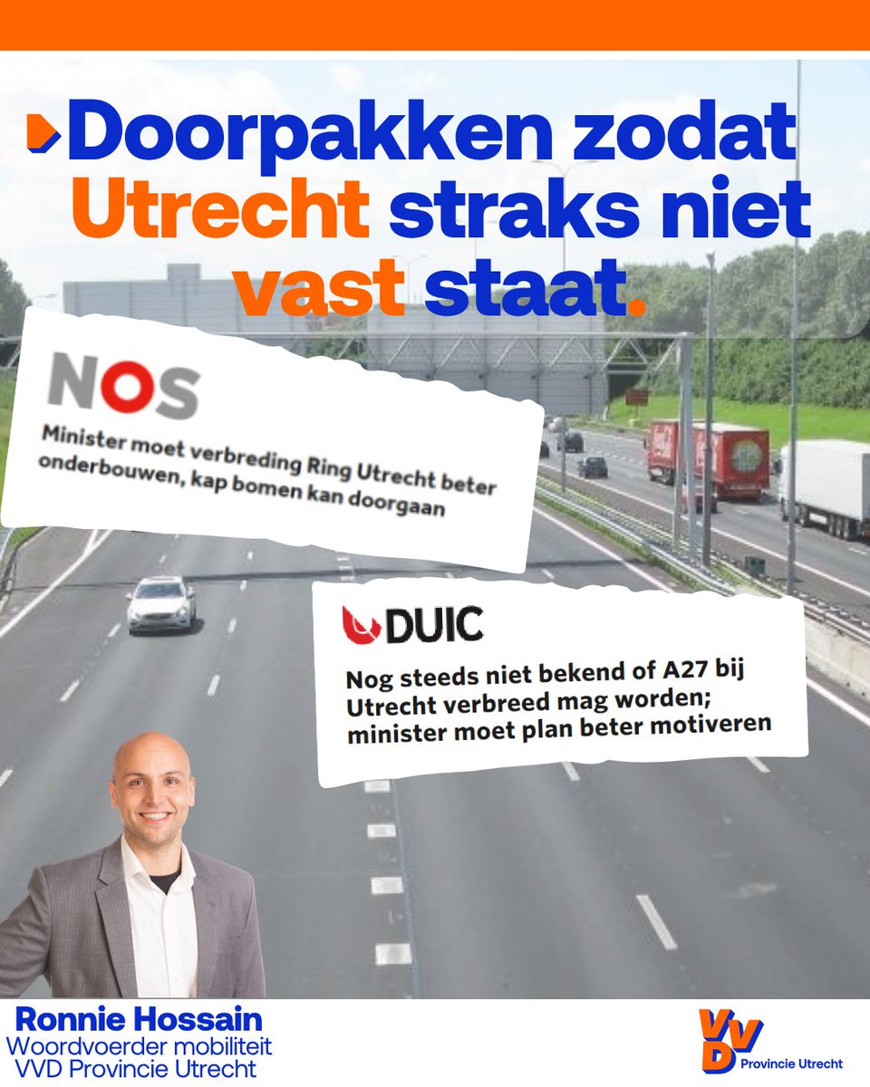 Het recente nieuws dat de Minister de plannen voor de A27 voldoende heeft onderbouwd, met een herstelopdracht, is goed want voor onze welvaart en leefbaarheid moeten we dit knelpunt oplossen. Deze uitspraak is nodig zowel voor de verbreding van de bak, als voor het