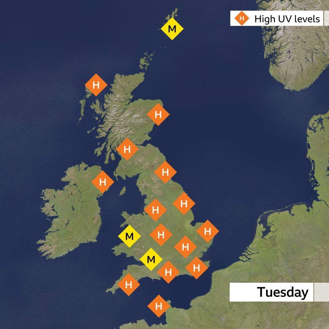 Carol Kirkwood (@carolkirkwood) on Twitter photo If you are out and about today, bear in mind the sun is as strong now as it is in August.
Here are today's UV levels <a href="/BBCBreakfast/">BBC Breakfast</a> xxx If you are out and about today, bear in mind the sun is as strong now as it is in August.
Here are today's UV levels <a href="/BBCBreakfast/">BBC Breakfast</a> xxx