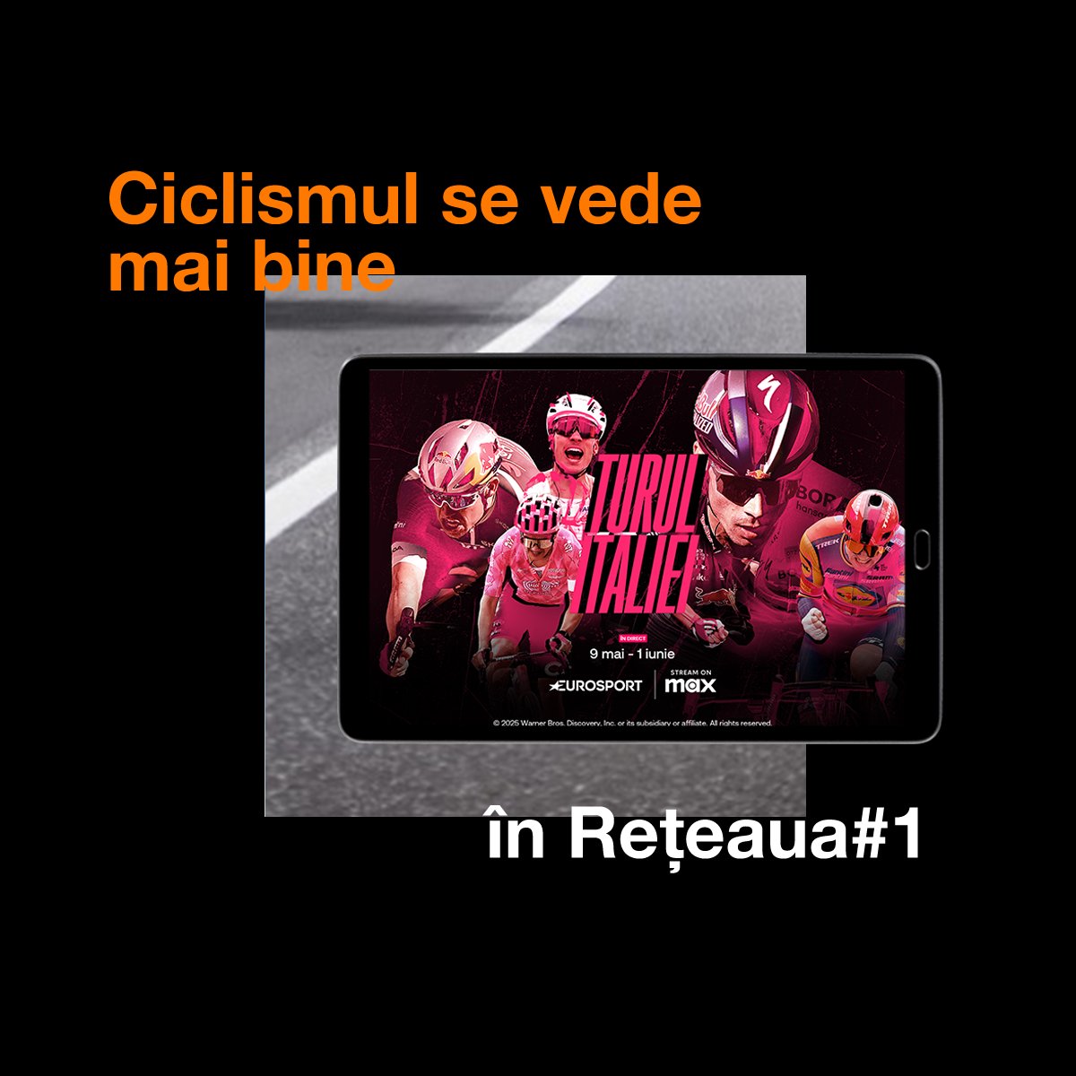 Bucură-te de ciclism de top într-o aventură de neuitat! 🚴🎉 Urmărește-ți favoritii din Turul Italiei prin Orange TV Go, în direct până la 1 iunie. Eurosport este disponibil în pachetele de Fibră + TV ➡ oran.ge/love și în Orange TV Go ➡oran.ge/aplicatieTVGo.