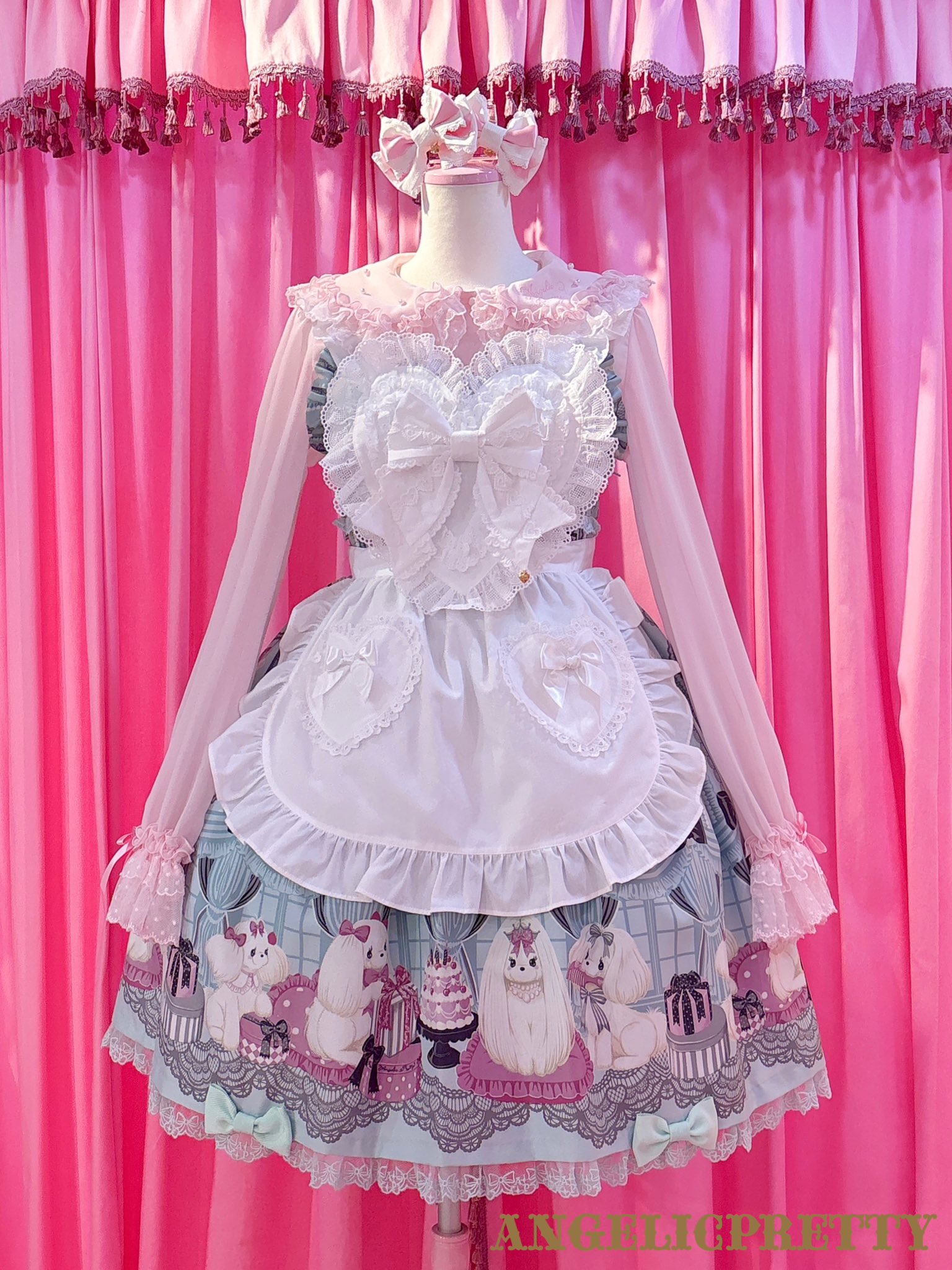 Angelic Pretty ラブリーハートエプロン ピンク