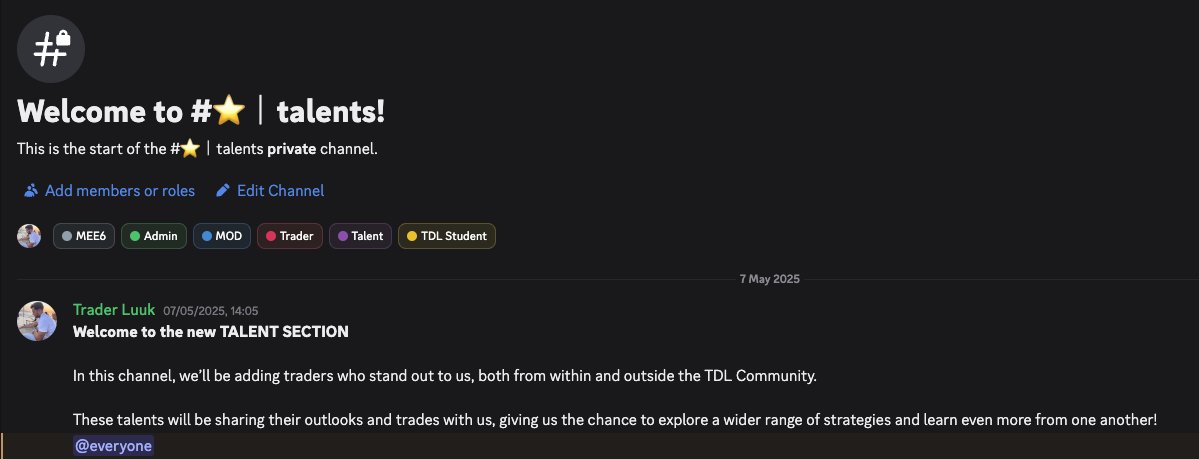NEW: TDL TALENT SECTION ✨

TDL is looking for talented traders to join our community and share their outlooks and trades 👀