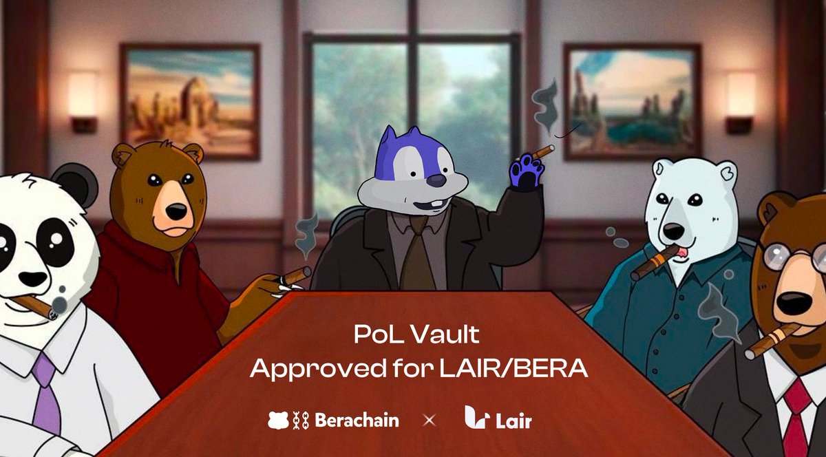 Lair Finance (@lairfinance) on Twitter photo 🎉Excited to share that our Reward Vault was approved 🐻
➡️Our LAIR/BERA pool was approved to serve as a bridge to integrate @kaiachain and @line_global users with <a href="/berachain/">Berachain Foundation 🐻⛓</a>, harmonizing ecosystem expansion with validator incentives as we progress toward a greater value. 🎉Excited to share that our Reward Vault was approved 🐻
➡️Our LAIR/BERA pool was approved to serve as a bridge to integrate @kaiachain and @line_global users with <a href="/berachain/">Berachain Foundation 🐻⛓</a>, harmonizing ecosystem expansion with validator incentives as we progress toward a greater value.