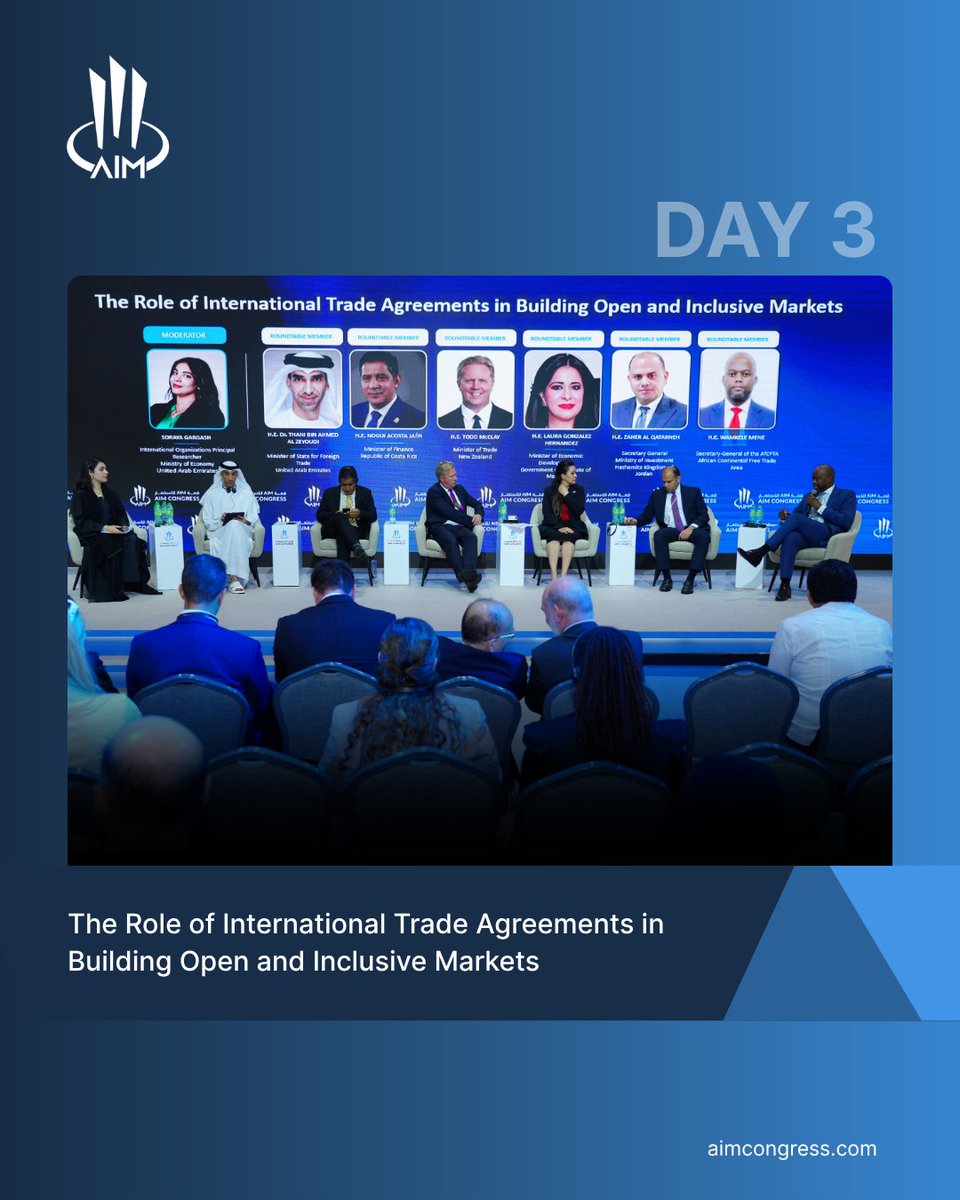 At AIM Congress 2025, the Ministerial Panel: The Role of International Trade Agreements in Building Open and Inclusive Markets showcased a powerful commitment to collaboration, economic integration, and shared prosperity.

Ministers from around the world came together to