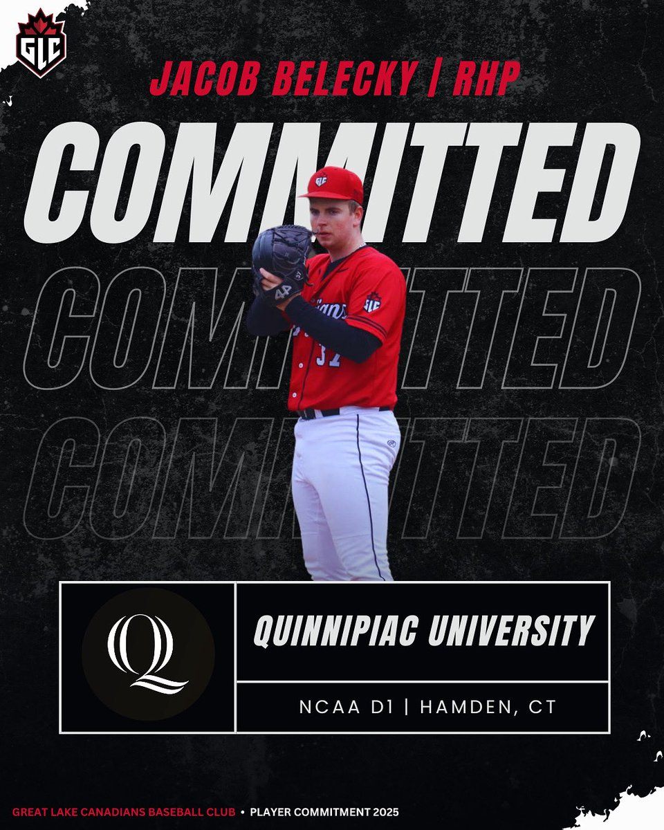 Congrats to GLC RHP <a href="/JacobBelecky/">Jacob Belecky</a> on his commitment to Quinnipiac University (<a href="/TheQBaseball/">Quinnipiac Baseball</a>).  #GLCCommit🍁