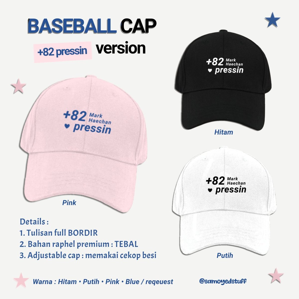 GIVEAWAY TOPI +82 PRESSIN by <a href="/samoyedstuff/">samoyedstuff</a> 🍥 

Rules : 
—⁠  Follow 
—⁠  RT &amp; like post ini sama yang bawah
—⁠  Rep  mau yang mana + tag <a href="/samoyedstuff/">samoyedstuff</a>

End pas close pre-order topi dibawah 🍥💗