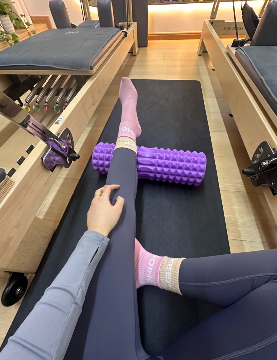 Stretch, breathe, and reset. Finding balance one stretch at a time 💜  🧘‍♀️✨ #PilatesVibes #SelfCare
#WellnessJourney #PilatesLife