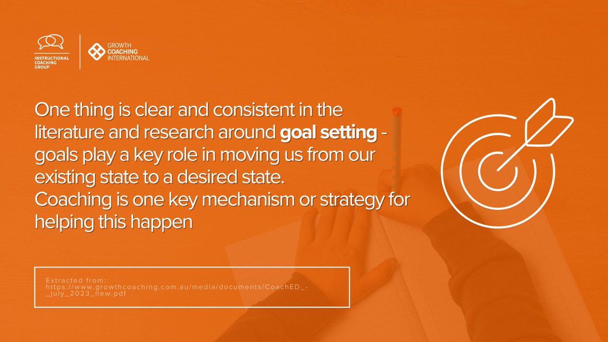 Goals help move us from where we are… to where we want to be.

And coaching? It’s one of the most powerful ways to support that journey. 🚶

Extracted from CoachED July 2023: growthcoaching.com.au/media/document…

#instructionalcoaching #goalsetting #teachers #educhat #educoach