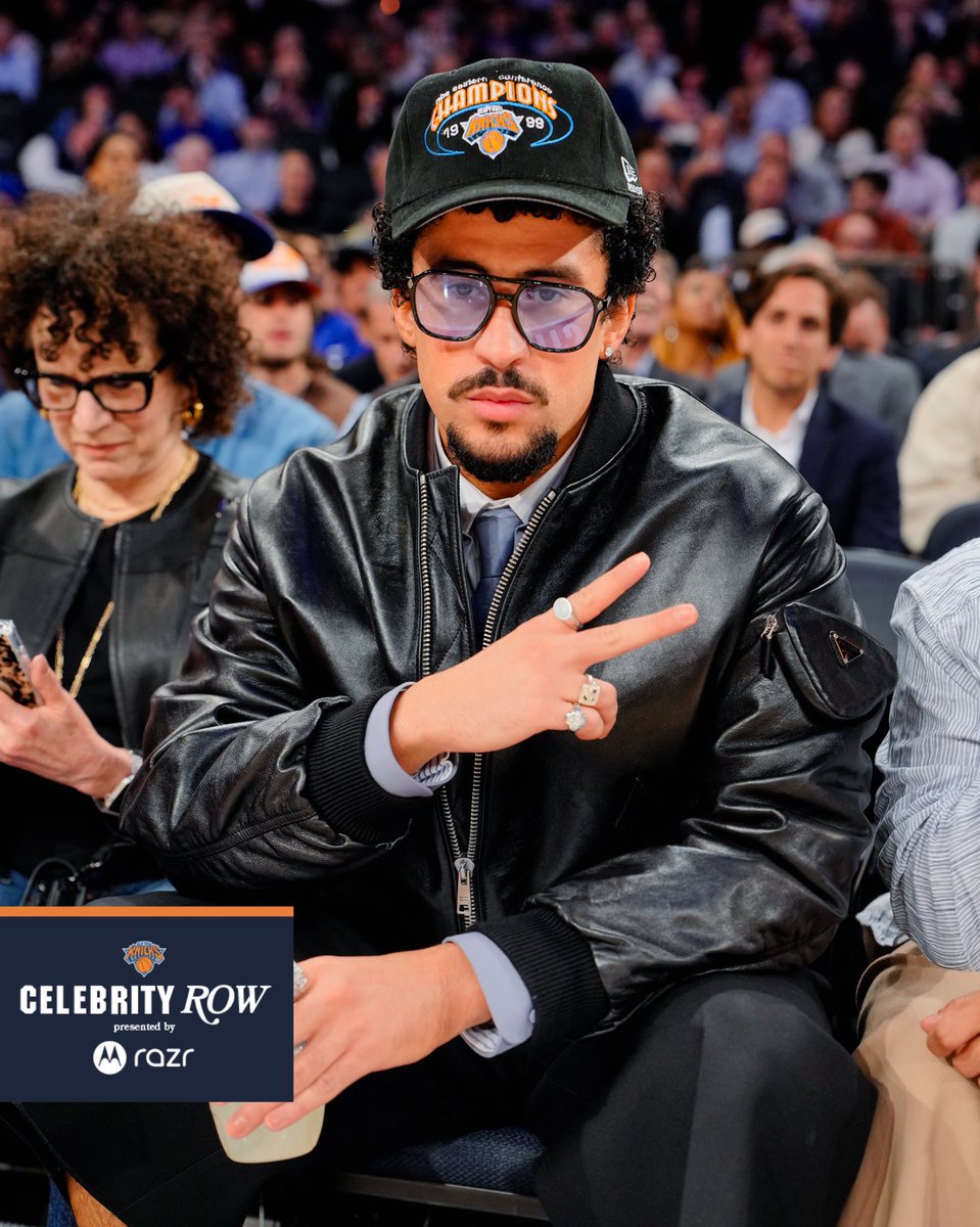 Bad Bunny looks handsome at the New York Knicks game.