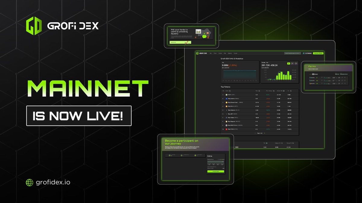 AltcoinBarbie's tweet photo. Big news in DeFi!
GroFi Dex Mainnet is now LIVE
Built on @u2u_xyz, GroFi brings lightning-fast, secure, and user-friendly trading to the blockchain world.
Explore the future of decentralized finance: https://t.co/h1kN5TdurJ
#DeFi #U2UNetwork #GroFiDex #MainnetLive #Crypto https://t.co/6K8OEQvdlM