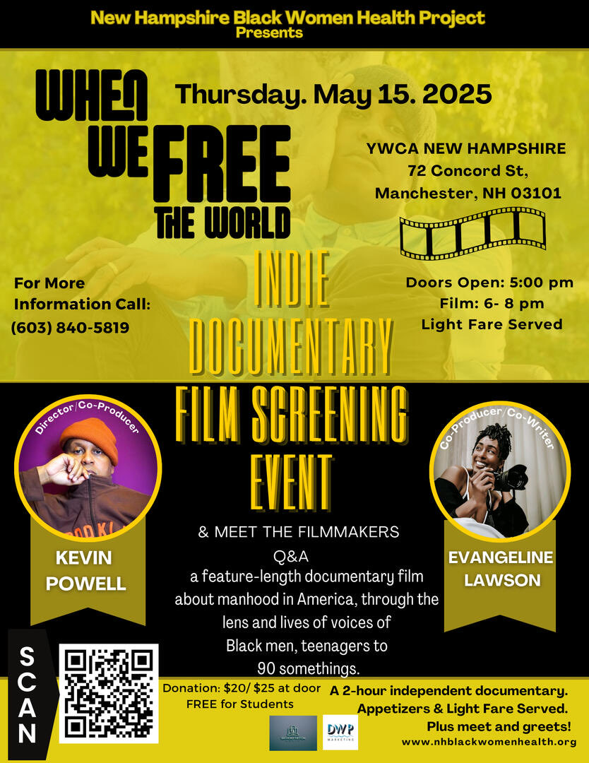 NEW ENGLAND/MANCHESTER, NEW HAMPSHIRE! Our film tour is coming there THURS MAY 15. Attached flyer has all details about the screening and talkback happening with our new doc film, WHEN WE FREE THE WORLD. It is a deep dive about manhood, from many angles. And it is about America.