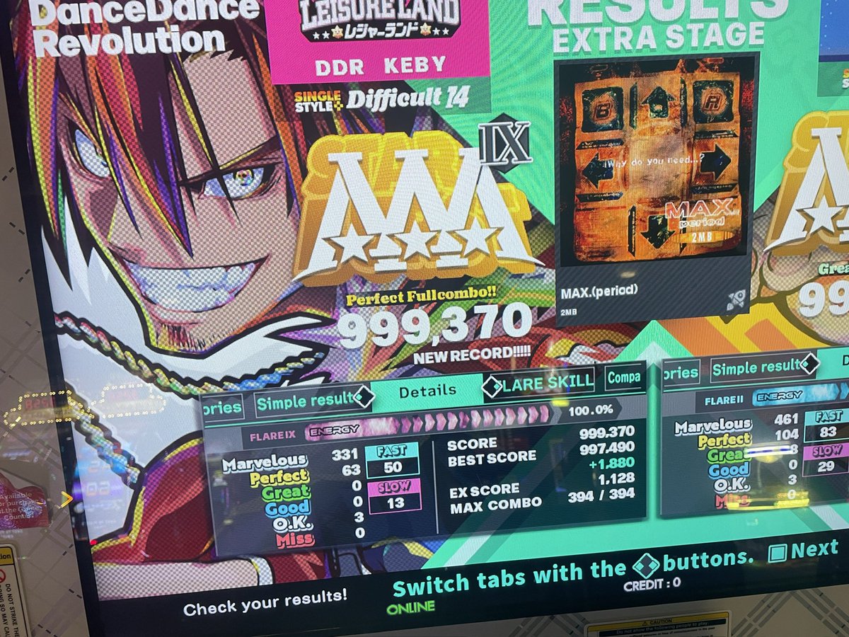 ddrkeby's tweet image. Took the day off and went hard on #DDR_WORLD 9 new lvl 14 pfc’s today. I am now 7 songs away from the 14 gold lamp 😭