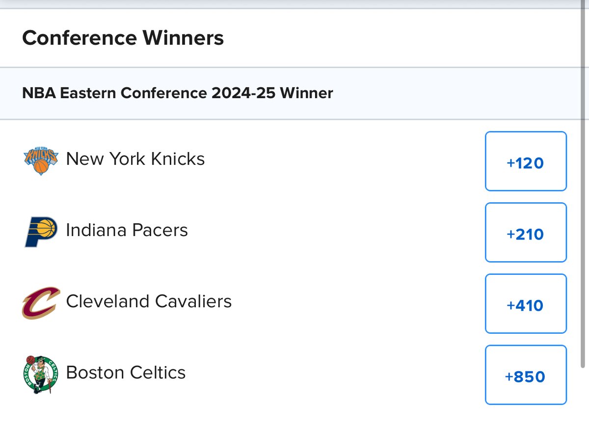 The best odds to back any of the four teams left in the East.

And the only place you can fade them commission-free.

This is the new normal for futures markets 🤯