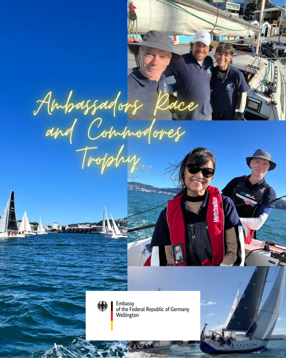 ⛵️✨ Sails up, spirits high!

As part of the Ambassadors Race and Commodores Trophy on Saturday, Ambassador Nicole Menzenbach and the diplomatic community joined the action at sea 🌊⛵️

☀️ A perfect day of sailing in the heart of #Wellington, sun, blue skies and smiles!