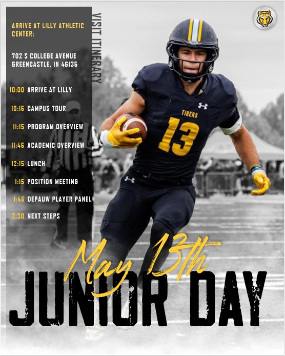 @JaceCameron 2026 Dual Threat QB (@jacecamlefty11) on Twitter photo Excited to be on campus for JR Day <a href="/DePauwTigersFB/">DePauw Football</a> tmrw! Thx to <a href="/CoachRutledge76/">Coach Rutledge</a> for the invite <a href="/MasonEspinosa1/">Mason Espinosa</a> <a href="/qbdietz/">Brett Dietz</a> <a href="/AvonFBOrioles/">Avon Football</a> <a href="/OrioleAthletics/">Avon OrioleAthletics</a>
<a href="/RobGibsonHC/">Rob Gibson</a> <a href="/AvonQBClub/">Avon QB Club</a> <a href="/CoachCam_CamQBs/">Grant Cameron CamQBs</a> <a href="/QBHitList/">QBHitList.com</a> <a href="/IndianaPreps/">Indiana Preps</a> <a href="/IndyStarSports/">IndyStarSports</a> <a href="/PrepRedzoneIN/">Prep Redzone Indiana</a> <a href="/FFBallAllDay/">Sam Erman</a> <a href="/quarterbackmag/">Quarterback Magazine</a> Excited to be on campus for JR Day <a href="/DePauwTigersFB/">DePauw Football</a> tmrw! Thx to <a href="/CoachRutledge76/">Coach Rutledge</a> for the invite <a href="/MasonEspinosa1/">Mason Espinosa</a> <a href="/qbdietz/">Brett Dietz</a> <a href="/AvonFBOrioles/">Avon Football</a> <a href="/OrioleAthletics/">Avon OrioleAthletics</a>
<a href="/RobGibsonHC/">Rob Gibson</a> <a href="/AvonQBClub/">Avon QB Club</a> <a href="/CoachCam_CamQBs/">Grant Cameron CamQBs</a> <a href="/QBHitList/">QBHitList.com</a> <a href="/IndianaPreps/">Indiana Preps</a> <a href="/IndyStarSports/">IndyStarSports</a> <a href="/PrepRedzoneIN/">Prep Redzone Indiana</a> <a href="/FFBallAllDay/">Sam Erman</a> <a href="/quarterbackmag/">Quarterback Magazine</a>