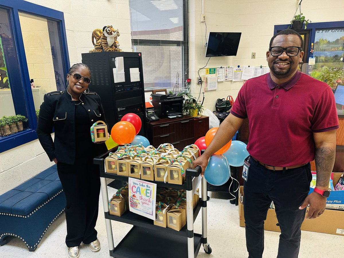 GESTigersSC's tweet image. Last week, Geiger's teachers observed Teacher Appreciation Week with an underground Spirit week. Wednesday was a music icon day, during which our local stars savored some delectable cupcakes. Thursday was secret agent day.