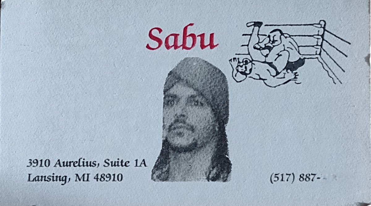 JMuseMich's tweet image. Sabu&apos;s business card early 90s