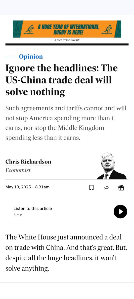 DEAL OR NO DEAL? OR JUST NO DIFFERENCE?

The US and China have a deal on trade.

&amp; that’s great.

But, despite all the huge headlines, it won’t solve anything.

Because it can’t.

No trade agreement between the US &amp; China can solve the persistent problems that bedevil them both.