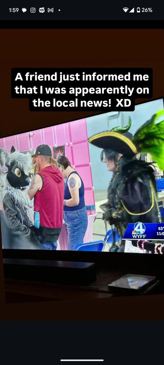 Spinner (@spinnerscorner) on Twitter photo My friend showed me this pic they apparently snagged off the news of me awhile ago. (I forgot to check messages shh) BUT I WAS ON THE LOCAL NEWS?!! WHAT!! Also check my dumbass "earring" from <a href="/LoppyRae/">Loppy Rae: Shop open!</a> ! I wasn't going to be THAT fur! I wanted to smell nice! Suit <a href="/Monstercatsuits/">MonsterCat Creations</a> My friend showed me this pic they apparently snagged off the news of me awhile ago. (I forgot to check messages shh) BUT I WAS ON THE LOCAL NEWS?!! WHAT!! Also check my dumbass "earring" from <a href="/LoppyRae/">Loppy Rae: Shop open!</a> ! I wasn't going to be THAT fur! I wanted to smell nice! Suit <a href="/Monstercatsuits/">MonsterCat Creations</a>