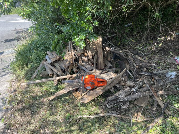 空き地で勝手に畑やってて、何年もほったらかしのやつの解体作業やってるわけだが。「スローライフの後始末」とでもタイトル付けるか?迷惑なのじゃ。 