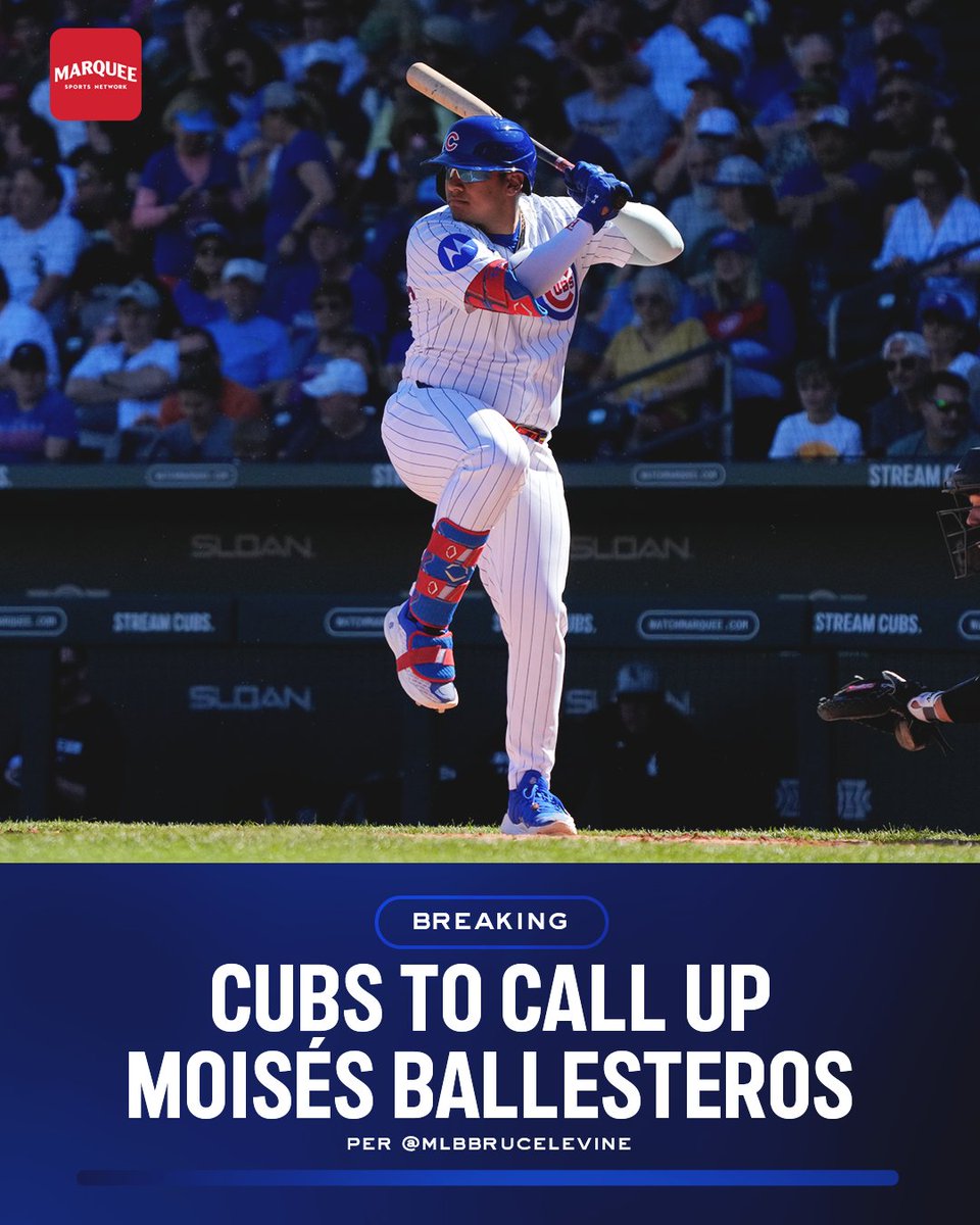 Marquee Sports Network (@watchmarquee) on Twitter photo REPORT: The Cubs are calling up Moisés Ballesteros, move Ian Happ to IL, per <a href="/MLBBruceLevine/">Bruce Levine</a>.
MORE: bit.ly/3GQfKDY REPORT: The Cubs are calling up Moisés Ballesteros, move Ian Happ to IL, per <a href="/MLBBruceLevine/">Bruce Levine</a>.
MORE: bit.ly/3GQfKDY