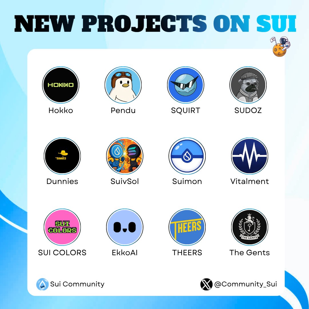NEW PROJECTS ON SUI 🗣️

Sui Network is evolving fast, and more builders are choosing it as the foundation for their next-gen dApps every week - a promised land! 😍

🔍This week, explore the newest additions to the Sui ecosystem and conduct DYOR to discover what’s gaining traction
