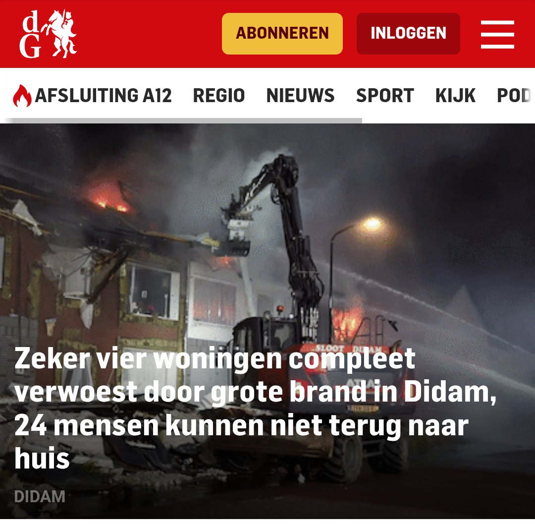 Brand in Didam: Moeilijk te stoppen door ijzeren dakplaten
