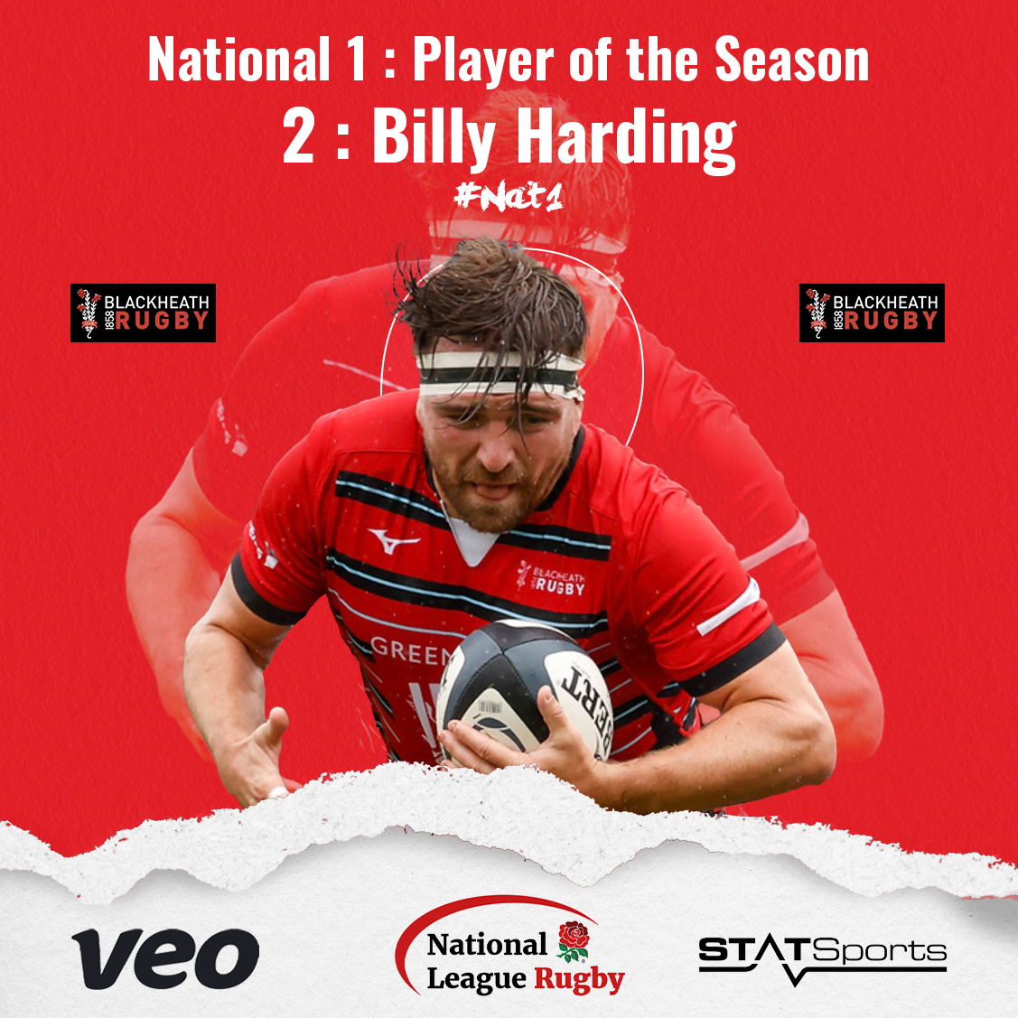 🚨 Next in our National League Rugby's XV of the Season it's 2. Hookers. Congratulations to:
<a href="/Blackheath_1858/">BlackheathRugby</a>'s Billy Harding #Nat1
