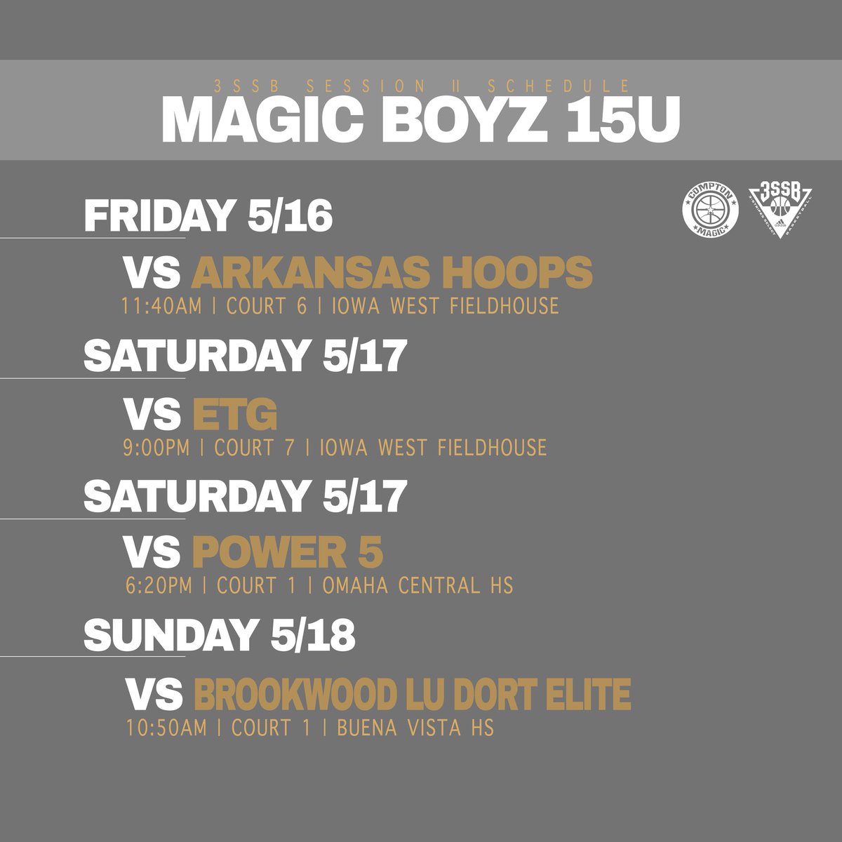 Compton Magic (@compton_magic) on Twitter photo MagicBoyz at <a href="/3SSBCircuit/">3Stripes Select Basketball</a> in Omaha
1st Live Period of the Year
Let’s WORK 📈
<a href="/rj_arvizu/">Ray Arvizu Jr.</a> <a href="/iJustWill/">Justin Williams</a> <a href="/PeyHeyrani/">Peyman Heyrani</a> <a href="/isaacudoema/">Isaac</a> <a href="/niquedunning/">Dominique Dunning</a> <a href="/NinaZDallas/">Nina Z</a> <a href="/ebosshoops/">Eric Bossi</a> <a href="/TravisBranham_/">Travis Branham</a> <a href="/BJenkins247/">Brandon Jenkins</a> <a href="/zebrasmike/">michael barnett</a> <a href="/AlisonReinholt/">Alison Reinholt</a> <a href="/adidasHoops/">adidas Basketball</a> <a href="/FrankieBur/">Frank Burlison</a> <a href="/PortelaRay/">Ray Portela</a> <a href="/rayamagee/">Ray Magee</a> <a href="/lyneyaaa/">Ney 🦋</a> MagicBoyz at <a href="/3SSBCircuit/">3Stripes Select Basketball</a> in Omaha
1st Live Period of the Year
Let’s WORK 📈
<a href="/rj_arvizu/">Ray Arvizu Jr.</a> <a href="/iJustWill/">Justin Williams</a> <a href="/PeyHeyrani/">Peyman Heyrani</a> <a href="/isaacudoema/">Isaac</a> <a href="/niquedunning/">Dominique Dunning</a> <a href="/NinaZDallas/">Nina Z</a> <a href="/ebosshoops/">Eric Bossi</a> <a href="/TravisBranham_/">Travis Branham</a> <a href="/BJenkins247/">Brandon Jenkins</a> <a href="/zebrasmike/">michael barnett</a> <a href="/AlisonReinholt/">Alison Reinholt</a> <a href="/adidasHoops/">adidas Basketball</a> <a href="/FrankieBur/">Frank Burlison</a> <a href="/PortelaRay/">Ray Portela</a> <a href="/rayamagee/">Ray Magee</a> <a href="/lyneyaaa/">Ney 🦋</a>