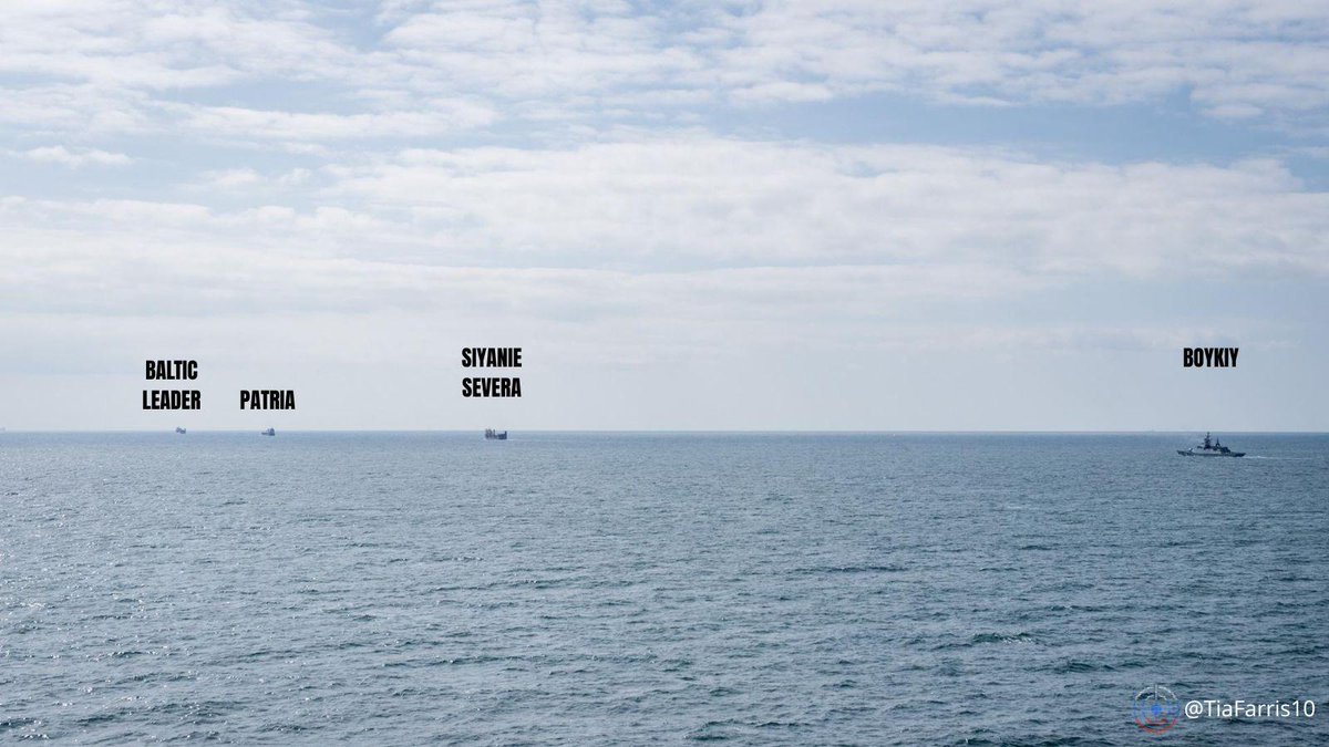 🚨🚨🚨Exclusive photos📸
In early May, the Steregushchy-class corvette BOYKIY escorted the TM PATRIA, TM SIYANIE SEVERA and TM BALTIC LEADER out of the English Channel.
We are still wondering where their final destination is today.
