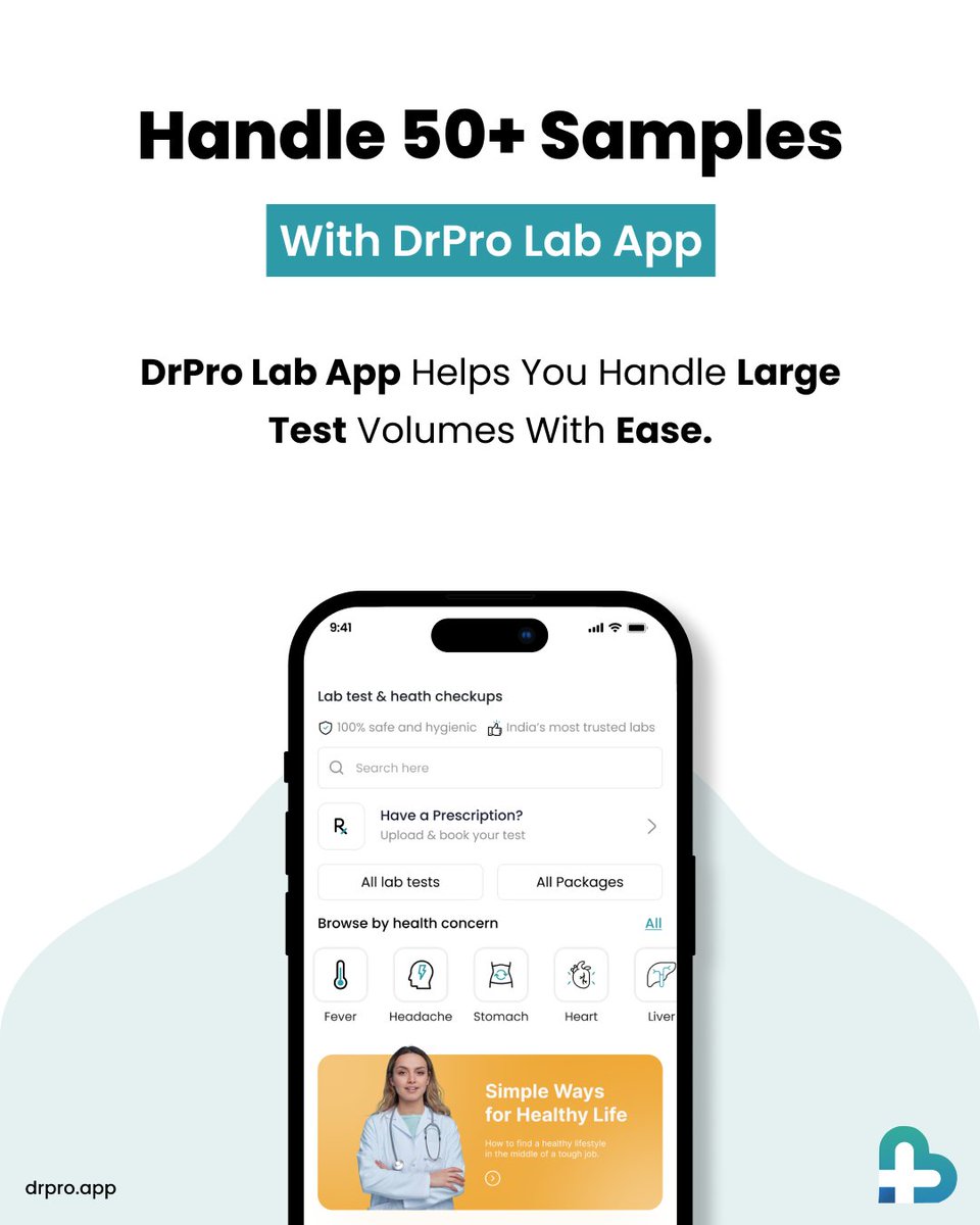 DrPro_health's tweet image. Handle 50+ Lab Samples with Ease
🔗 play.google.com/store/apps/det…
From sample tracking to report uploads, manage your lab workflow faster and smarter with the DrPro Lab App.
#DrProLab #LabManagement #LabWorkflow #DigitalHealth #LabReports #SampleTracking #SmartLabSolutions #DrPro