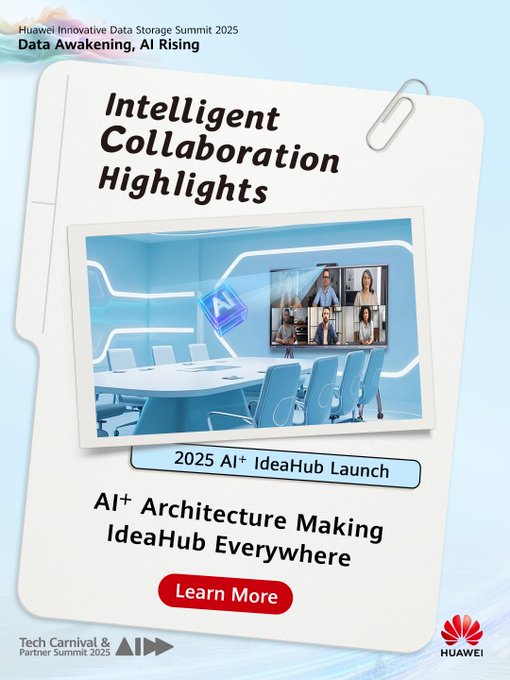 🚀 From smart assistant to intelligent image enhancement—HUAWEI #IdeaHub ES3 brings #AI to every touchpoint. Smarter, sharper, simpler, all at Huawei Innovative Data Storage Summit 2025: bit.ly/4jNxOwV #HuaweiTechCarnival25