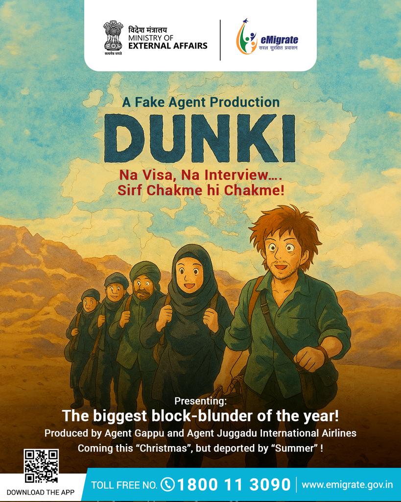 PoEChandigarh's tweet image. Presenting the biggest block-blunder of the year!
When dreams fly without a visa, reality lands in deportation!
Don’t let fake agents direct your journey for #WorkAbroad.

Always check licence validity of your Agent at emigrate.gov.in

#eMigrate 
#WorkPermit
#WorkVisa