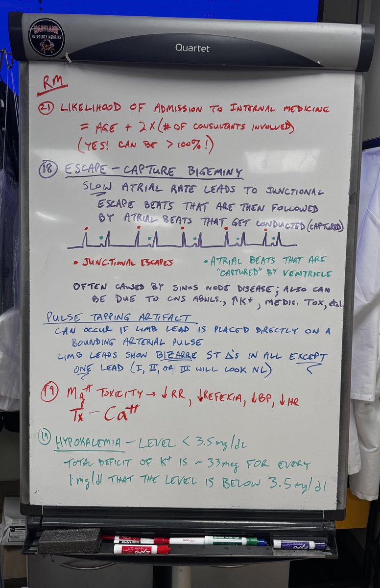 Monday night shift ⁦<a href="/UMEmergencyMed/">U of Maryland Emergency Med</a>⁩ #foamed #WhiteBoardTeaching
